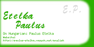 etelka paulus business card